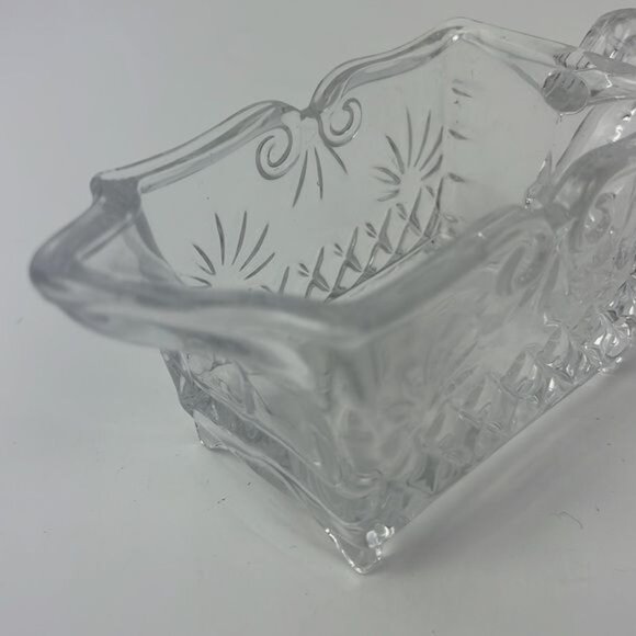 Shannon Crystal Designs of Ireland Hand Crafted Rectangle Crystal Footed Creamer - Picture 8 of 14